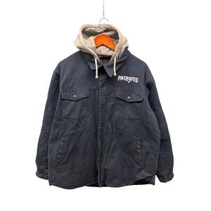 Dunbrooke Patriots Hooded Work Jacket Men's XL Blue Cotton‎ NFL Heavyweight